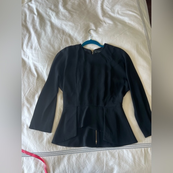 🌟 Elie Saab Black Crepe Peplum Top – Size 36 (IT/FR) - Picture 5 of 11